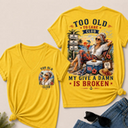 Women's "Too Old to Care Club – Out of Office. Good Times Only." V-Neck T-Shirt