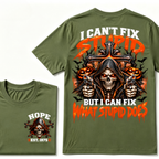 I Can't Fix Stupid But I Can Fix What Stupid Does EST.Year Reaper Skull Halloween T-Shirt，Halloween Tee