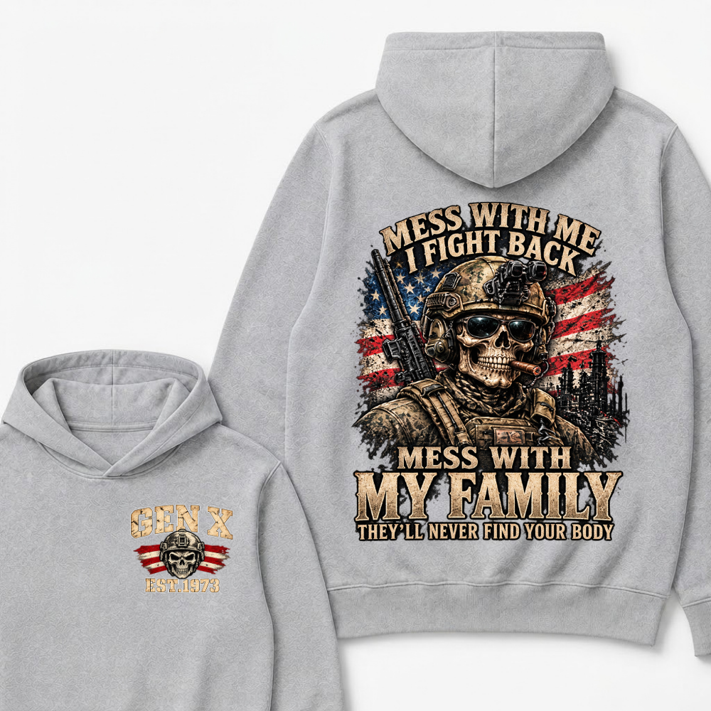 Boomer Mess With Me I Fight Back Mess With My Family They'll Never Find Your Body Est. Year Hoodie