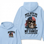 Boomer Mess With Me, I Fight Back Mess With My Family They'll Never Find Your Body Est. Year Hoodie