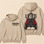 Lifted Faith 4x4 Jeep Hoodie | Custom Est Year Christian Off-Road Hoodie