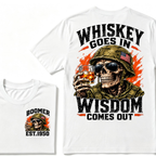 Boomer EST Custom Year | Whiskey Goes In Wisdom Comes Out Tee