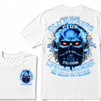 100% Bitter Old Fuckers Club Still Kicking Lifetime Member No Rules No Filters EST.Year Blue Lightning Beard Skull Double Sided Print T-Shirt