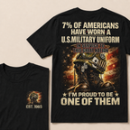 7% Of Americans Have Worn A U.S. Military Uniform Custom Year T-shirt