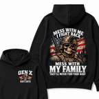 Boomer Mess With Me I Fight Back Mess With My Family They'll Never Find Your Body Est. Year Hoodie
