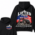 Lifted Faith Jeep He Lifted Me Out Of The Mud And Mire Psalm 40:2 EST.Year American Flag Offroad Double Sided Print Hoodie