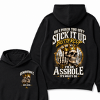 Oh I Pissed You Off Suck It Up Buttercup I'm An Asshole It's What I Do Generation X EST.Year Crown Skull Double Sided Hoodie