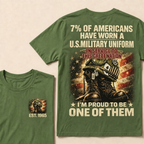 7% Of Americans Have Worn A U.S. Military Uniform Custom Year T-shirt