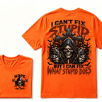 I Can't Fix Stupid But I Can Fix What Stupid Does EST.Year Reaper Skull Halloween T-Shirt，Halloween Tee