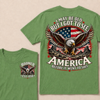 I May Be Old But I Got To See America Before It Went To Shit Boomer Custom EST Year Bald Eagle American Flag Double Sided T-Shirt