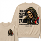 Black Sheep Of My Family Romans 12:2 Bible Verse Skull Hooded EST.Year Sweatshirts