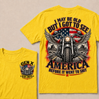 Gen X EST.Year Winged Motorcycle T-Shirt | I May Be Old But I Got To See America Before It Went To Shit