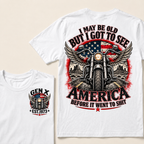 Gen X EST.Year Winged Motorcycle T-Shirt | I May Be Old But I Got To See America Before It Went To Shit