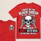 I Might Be The Black Sheep Of The Family Skull Skeleton Hands EST.Year T-Shirt, Funny Family Quote Graphic Tee