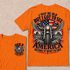 Gen X EST.Year Winged Motorcycle T-Shirt | I May Be Old But I Got To See America Before It Went To Shit