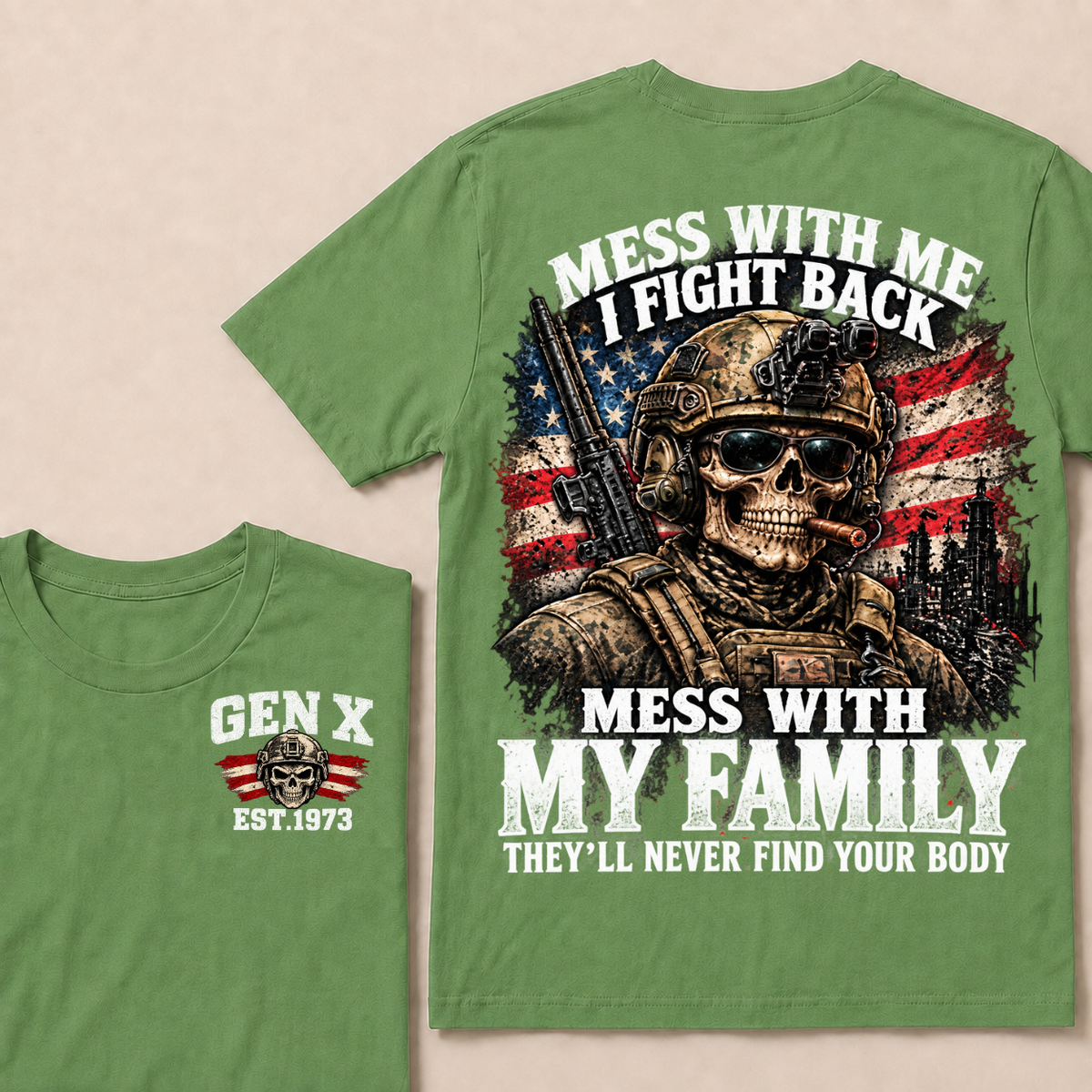 Boomer Mess With Me, I Fight Back Mess With My Family They'll Never Find Your Body Est. Year T-Shirt