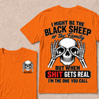 I Might Be The Black Sheep Of The Family Skull Skeleton Hands EST.Year T-Shirt, Funny Family Quote Graphic Tee
