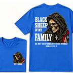 lack Sheep Of My Family Romans 12:2 Bible Verse Skull Hooded EAT.Year T-Shirt, Christian Patriotic Tee
