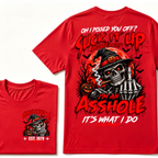 Oh I Pissed You Off Suck It Up Buttercup Gen X EST.Year Halloween Witch Skull Pumpkin Print T‑Shirt