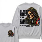Black Sheep Of My Family Romans 12:2 Bible Verse Skull Hooded EST.Year Sweatshirts
