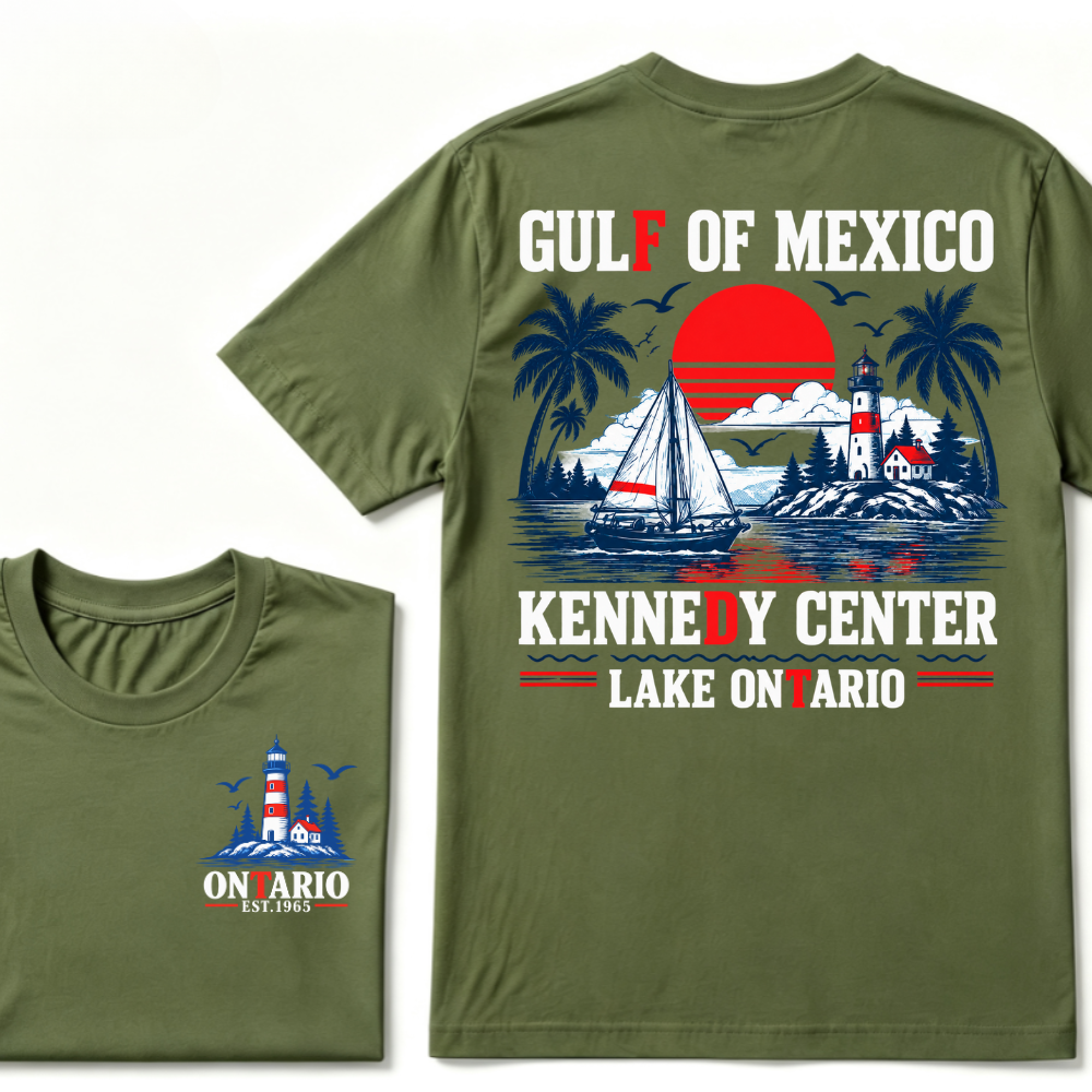 Gulf Of Mexico Kennedy Center Lake Ontario EAT.Year Retro Lighthouse Sailboat Graphic T-Shirt