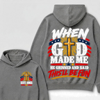 When God Made Me He Grinned And Said This'll Be Fun EST.Year Patriotic Christian Graphic Hoodie