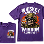 Boomer EST Custom Year | Whiskey Goes In Wisdom Comes Out Tee