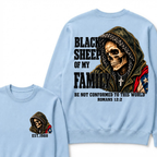 Black Sheep Of My Family Romans 12:2 Bible Verse Skull Hooded EST.Year Sweatshirts