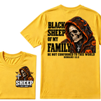 Black Sheep Of My Family Halloween Skull Hooded T-Shirt, Be Not Conformed To This World Romans 12:2 Christian EST.Year Pumpkin Bat Print Graphic Tee