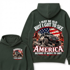 I May Be Old But I Got To See America Before It Went To Shit Boomer EST.Year Offroad Jeep American Flag Double Sided Hoodie