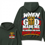 When God Made Me He Grinned And Said This'll Be Fun EST.Year Patriotic Christian Graphic Hoodie