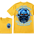 100% Bitter Old Fuckers Club Still Kicking Lifetime Member No Rules No Filters EST.Year Blue Lightning Beard Skull Double Sided Print T-Shirt