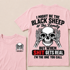 I Might Be The Black Sheep Of The Family Skull Skeleton Hands EST.Year T-Shirt, Funny Family Quote Graphic Tee