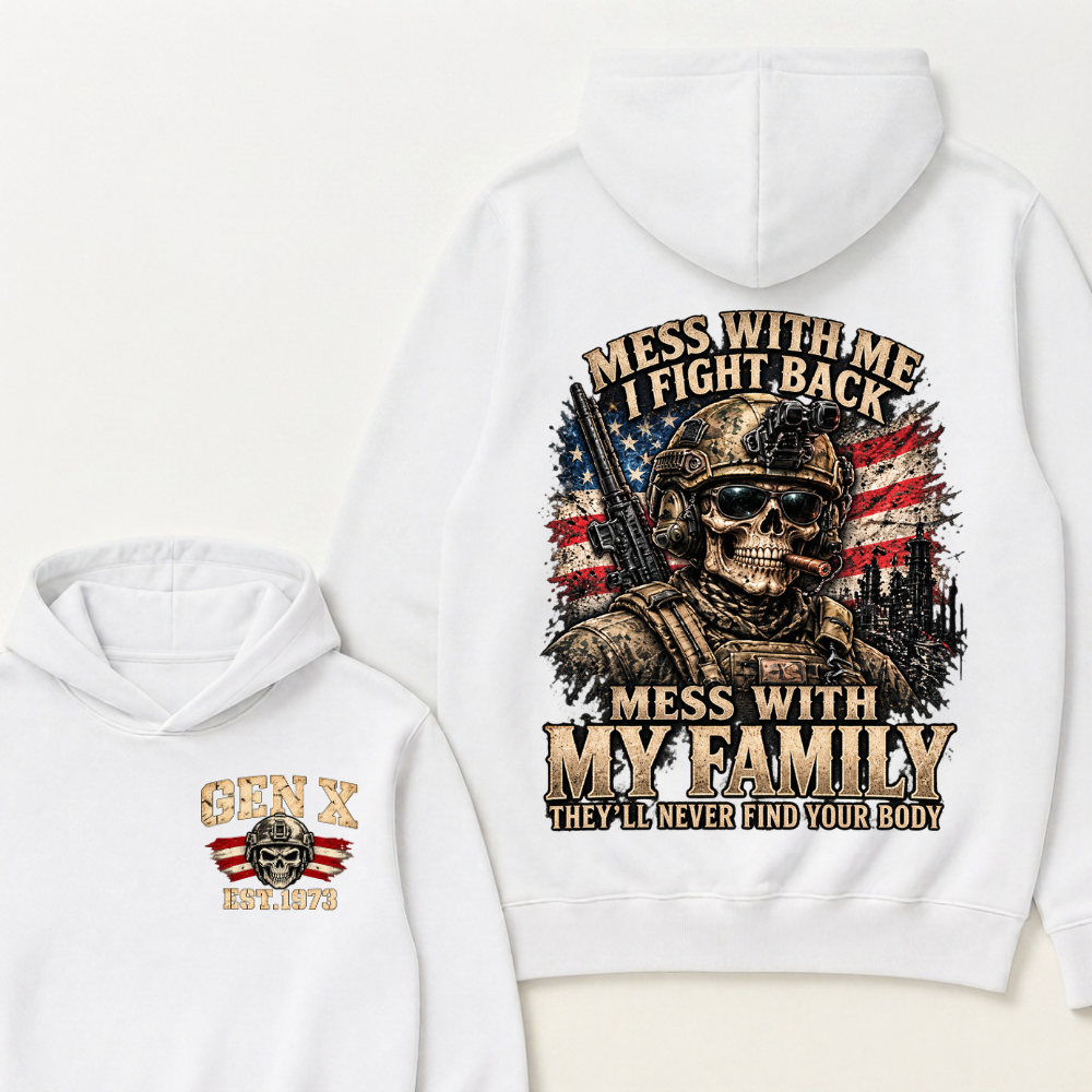 Boomer Mess With Me I Fight Back Mess With My Family They'll Never Find Your Body Est. Year Hoodie