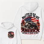I May Be Old But I Got To See America Before It Went To Shit Boomer EST.Year Offroad Jeep American Flag Double Sided Hoodie
