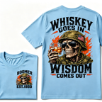 Boomer EST Custom Year | Whiskey Goes In Wisdom Comes Out Tee