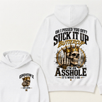 Oh I Pissed You Off Suck It Up Buttercup I'm An Asshole It's What I Do Generation X EST.Year Crown Skull Double Sided Hoodie