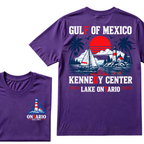 Gulf Of Mexico Kennedy Center Lake Ontario EAT.Year Retro Lighthouse Sailboat Graphic T-Shirt