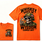 Boomer EST Custom Year | Whiskey Goes In Wisdom Comes Out Tee