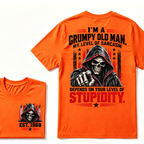 I'm A Grumpy Old Man My Level Of Sarcasm Depends On Your Level Of Stupidity EST.Year Sarcastic Attitude Graphic T‑Shirt