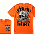 Gen X EST.Year Skull Compass I Can Fix Stupid But It's Gonna Hurt Vintage Graphic T-Shirt