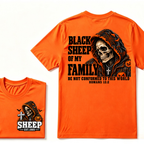 Black Sheep Of My Family Halloween Skull Hooded T-Shirt, Be Not Conformed To This World Romans 12:2 Christian EST.Year Pumpkin Bat Print Graphic Tee