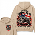 I May Be Old But I Got To See America Before It Went To Shit Boomer EST.Year Offroad Jeep American Flag Double Sided Hoodie