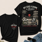 My Give A Damn Is Broken Too Old To Care Club V-Neck T-Shirt