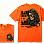 lack Sheep Of My Family Romans 12:2 Bible Verse Skull Hooded EAT.Year T-Shirt, Christian Patriotic Tee