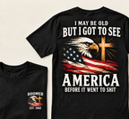 Boomer EST.Year I May Be Old But I Got To See America Vintage Eagle USA Flag T-Shirt