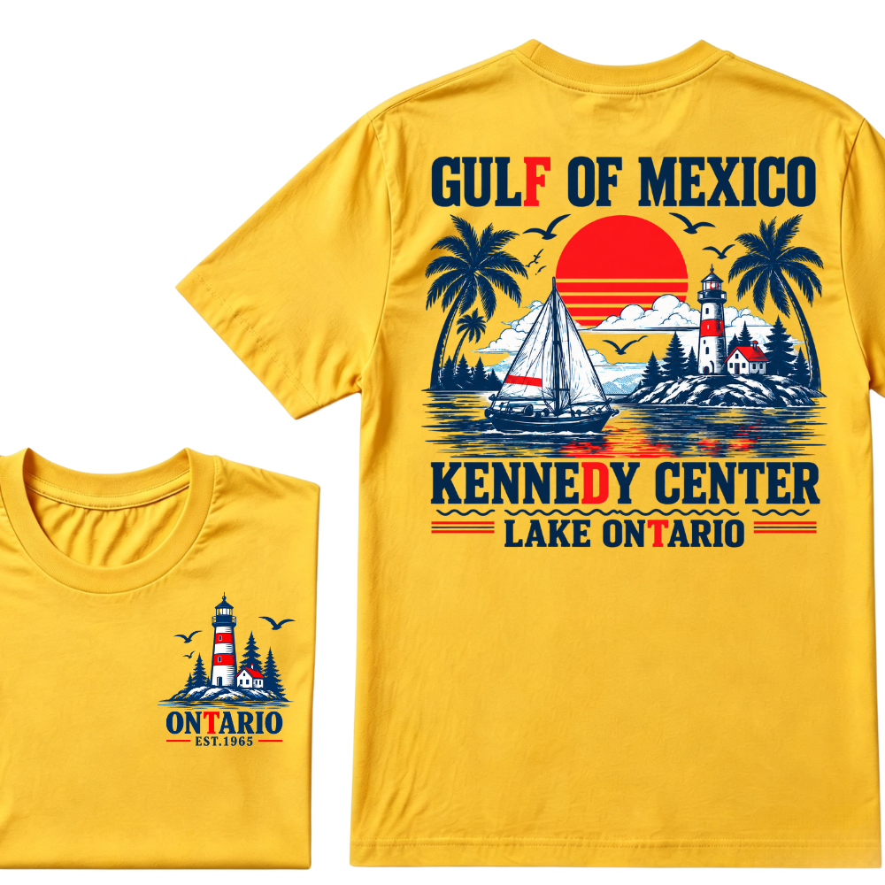 Gulf Of Mexico Kennedy Center Lake Ontario EAT.Year Retro Lighthouse Sailboat Graphic T-Shirt